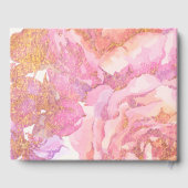 Rosa Aquarellfarben-Rose und Goldhochzeit Gästebuch (Rückseite)