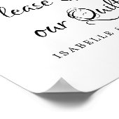 Rosa Aquarellfarben Rose unterschreiben unsere Qui Poster (Ecke)