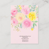 Rosa Aquarellfarben Schmuck Ohrring-Anzeige Visitenkarte (Rückseite)