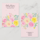 Rosa Aquarellfarben Schmuck Ohrring-Anzeige Visitenkarte (Vorne/Hinten)