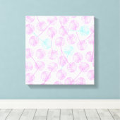 Rosa Aquarellfarben Sommerleuchter Blumenmuster Leinwanddruck (Insitu (Holzboden))