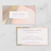 Rosa Aquarellfarben und goldener Hintergrund Visitenkarte (Vorne/Hinten)