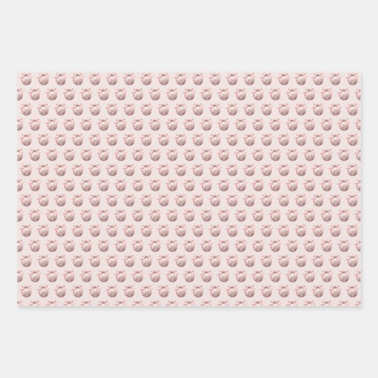 Rosa Aquarellfarben Weihnachtsschmuck Geschenkpapier Set (Vorderseite 3)