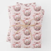 Rosa Aquarellfarben Weihnachtsschmuck Geschenkpapier Set (Beispiel)