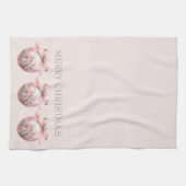 Rosa Aquarellfarben Weihnachtsschmuck Geschirrtuch (Horizontal)