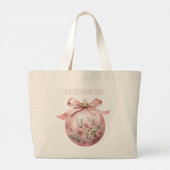 Rosa Aquarellfarben Weihnachtsschmuck Jumbo Stoffbeutel (Rückseite)