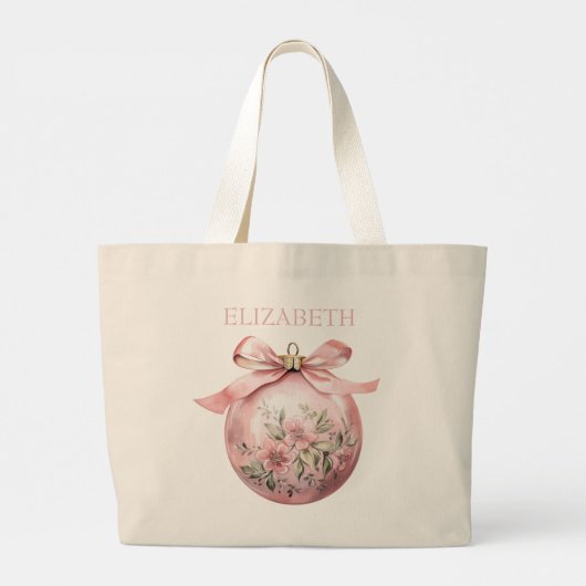 Rosa Aquarellfarben Weihnachtsschmuck Jumbo Stoffbeutel (Rückseite)