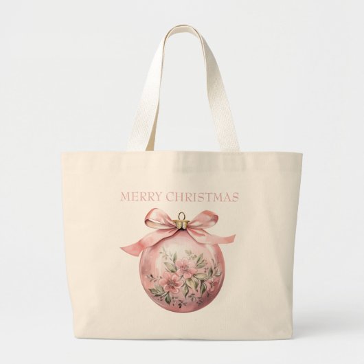 Rosa Aquarellfarben Weihnachtsschmuck Jumbo Stoffbeutel (Vorne)