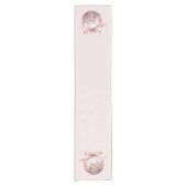 Rosa Aquarellfarben Weihnachtsschmuck Kurzer Tischläufer (Vorderseite)