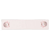 Rosa Aquarellfarben Weihnachtsschmuck Kurzer Tischläufer (Horizontal)