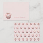 Rosa Aquarellfarben Weihnachtsschmuck Mitteilungskarte (Vorne/Hinten)