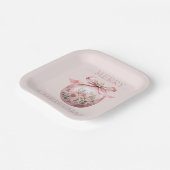 Rosa Aquarellfarben Weihnachtsschmuck Pappteller (Gewinkelt)