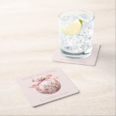 Rosa Aquarellfarben Weihnachtsschmuck Rechteckiger Pappuntersetzer (Vor Ort)