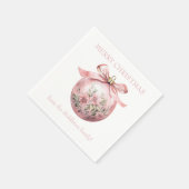 Rosa Aquarellfarben Weihnachtsschmuck Serviette (Ecke)