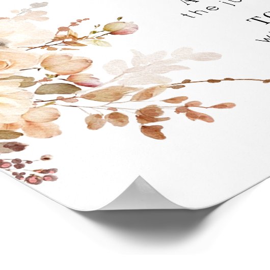 Rosa Aquarellfarben Wildblume Mimosa Bar Zeichen Poster (Ecke)