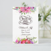 Rosa Aquarellflora Save the Date Einladung (Stehend Vorderseite)