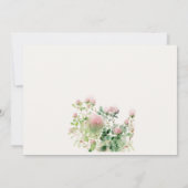 Rosa Aquarellgarten Probe Abendessen Einladung (Rückseite)