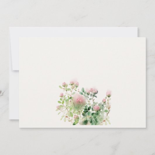 Rosa Aquarellgarten Probe Abendessen Einladung (Rückseite)