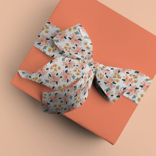 Rosa Aquarellgarten Satinband