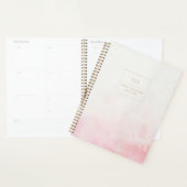 Rosa Aquarellgold gerahmter Monogramm-Planer Planer (Anzeige)