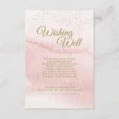 Rosa Aquarellgoldart Hochzeit wünschend gut Begleitkarte (Vorderseite)