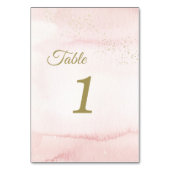 Rosa Aquarellgoldfarben Typ Tischnummer signieren (Rückseite)