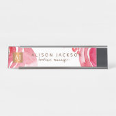 Rosa Aquarellgoldkupfer mit Monogramm Schreibtischnamensplakette (Vorderseite )