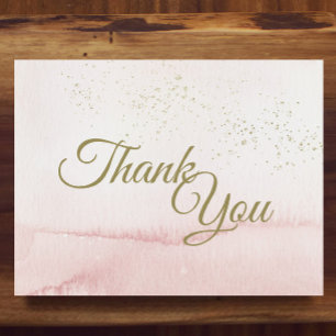 Rosa Aquarellgoldtyp Vielen Dank für Ihre Flachkar Dankeskarte