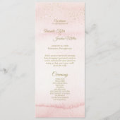 Rosa Aquarellgoldverheiratung Programm (Vorderseite)