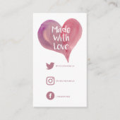 Rosa Aquarellherz mit sozialen Lieben Begleitkarte (Vorderseite)