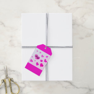 Rosa Aquarellherzen Eigene Namensinitialen Geschenkanhänger