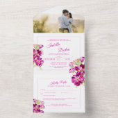 Rosa Aquarellhochzeit Grundfarben UAWG All In One Einladung (Innen Boden)