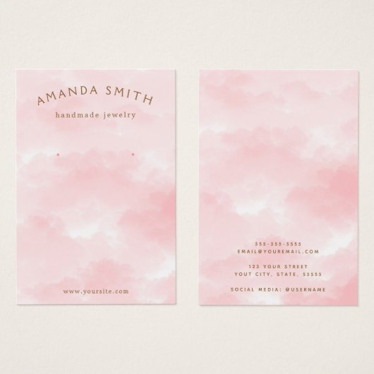 Rosa Aquarellkarte (Vorne & Hinten)