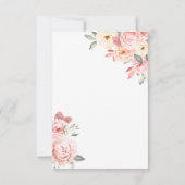 Rosa Aquarellkirche Hochzeit Einladung (Rückseite)