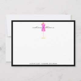 Rosa Aquarellkleid Mannequin Flat Notecard