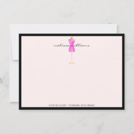 Rosa Aquarellkleid Mannequin II Flat Notecard
