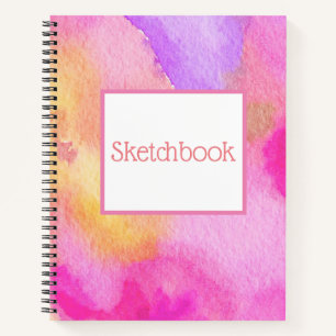 Rosa Aquarellkunst Notizblock