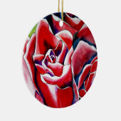 Rosa Aquarellkunst Originale Rose Keramik Ornament (Rechts)