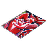 Rosa Aquarellkunst Originale Rose Notizblock (Linke Seite)