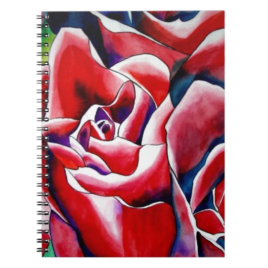 Rosa Aquarellkunst Originale Rose Notizblock (Vorderseite)