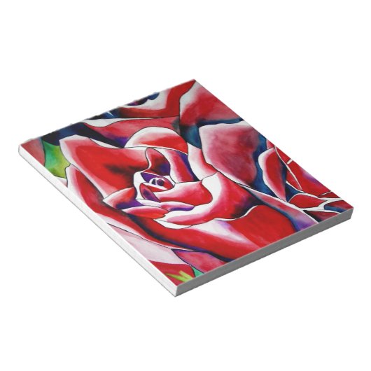Rosa Aquarellkunst Originale Rose Notizblock (angewinkelt)
