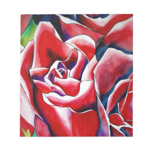 Rosa Aquarellkunst Originale Rose Notizblock