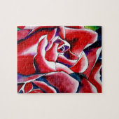 Rosa Aquarellkunst Originale Rose Puzzle (Horizontal)