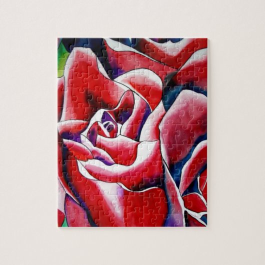 Rosa Aquarellkunst Originale Rose Puzzle (Vertikal)