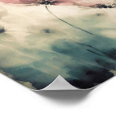 Rosa Aquarellkunst Poster (Ecke)