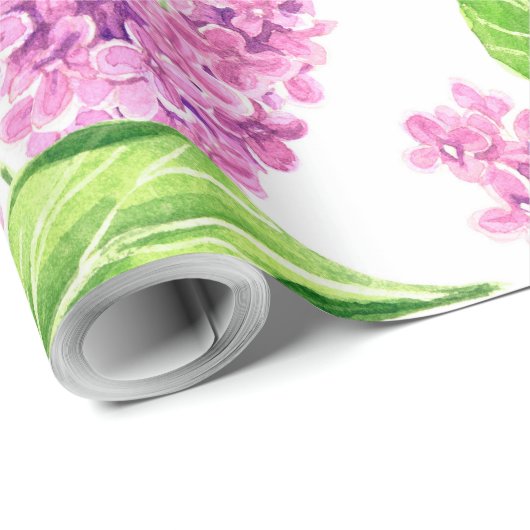 Rosa Aquarelllische Blume Geschenkpapier (Rolleneckpunkt)