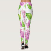 Rosa Aquarelllische Blume Leggings (Rückseite)