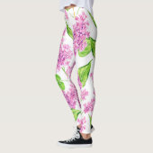 Rosa Aquarelllische Blume Leggings (Links)