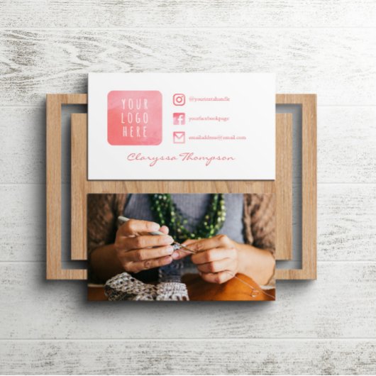 Rosa Aquarelllogo & Foto Social Media Visitenkarte