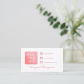 Rosa Aquarelllogo & Foto Social Media Visitenkarte (Stehend Vorderseite)